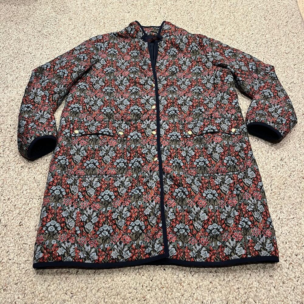 J Crew Quilted Puffer Jacket Liberty Floral Primaloft XL Preppy Feminine Cottage